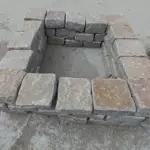 Костровая чаша каменная большая квадратная из гранитных блоков, 1 шт