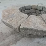 Костровая чаша каменная малая круглая из гранитных блоков, 1 шт